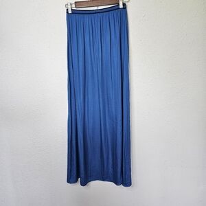 Zara Basic Blue Maxi Skirt Womens S Small‎ Elastic Waist Lightweight Flowy